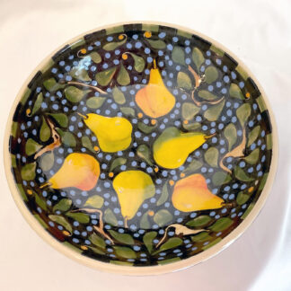 pears w/ blue dots